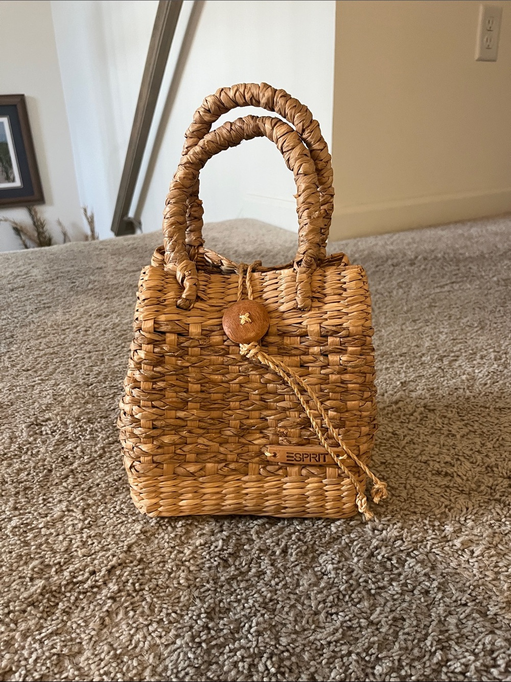 Esprit Woven Straw Tote in Tan